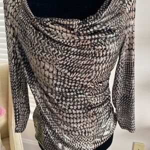 MSK Black and Pink Patterned Top